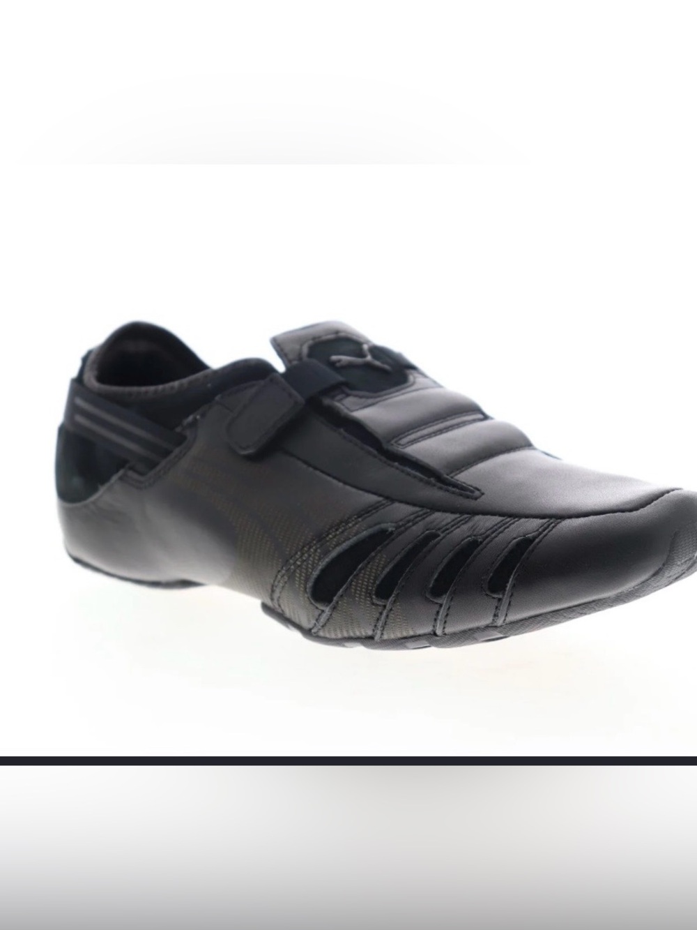Puma Black Men's Size 9 Vedano Slip-On Leather Loafers